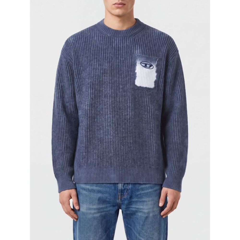 Diesel Men Dropped Shoulder Wool-Blend Crewneck Jumper Diesel